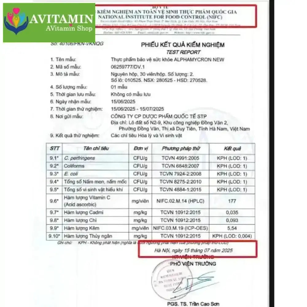 Viên uống Alphamycron – Viên uống tăng cường đề kháng, hỗ trợ miễn dịch (Hộp 30 viên) - AVITAMINSHOP.COM