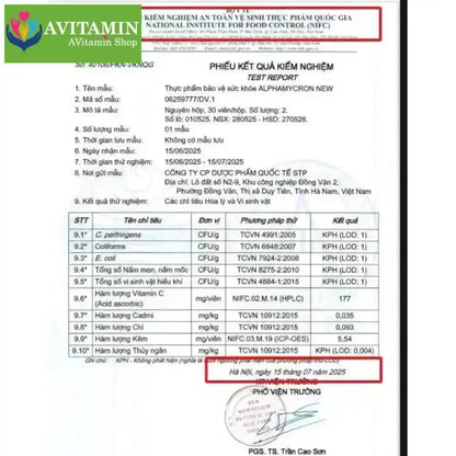 Viên uống Alphamycron – Viên uống tăng cường đề kháng, hỗ trợ miễn dịch (Hộp 30 viên) - AVITAMINSHOP.COM