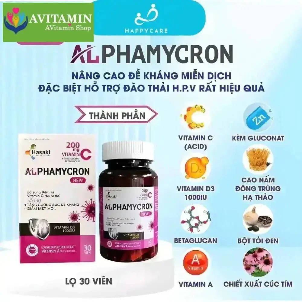 Viên uống Alphamycron – Viên uống tăng cường đề kháng, hỗ trợ miễn dịch (Hộp 30 viên) - AVITAMINSHOP.COM