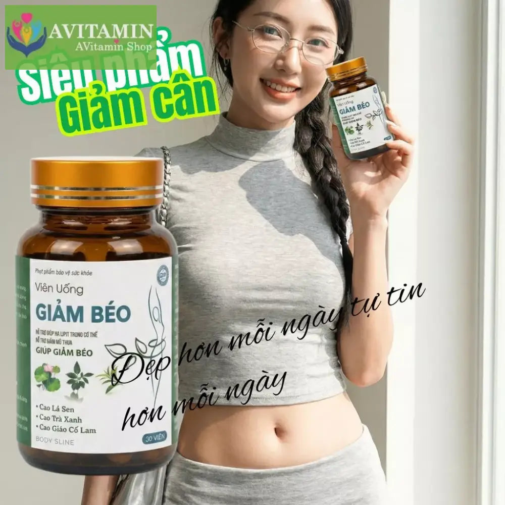 Viên uống giảm cân Giảm Béo Chính hãng Hộp 30 viên Hỗ trợ kiểm soát cân nặng an toàn hiệu quả giảm mỡ bụng đùi tay