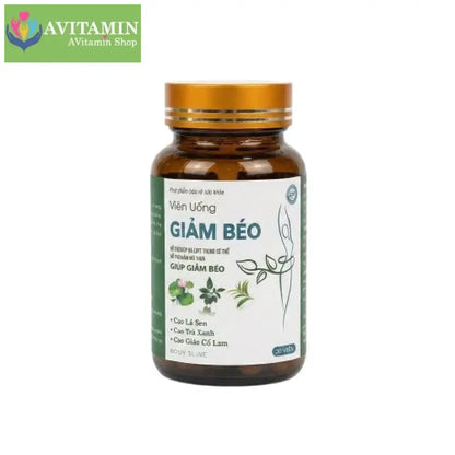 Viên uống giảm cân Giảm Béo Chính hãng Hộp 30 viên Hỗ trợ kiểm soát cân nặng an toàn hiệu quả giảm mỡ bụng đùi tay