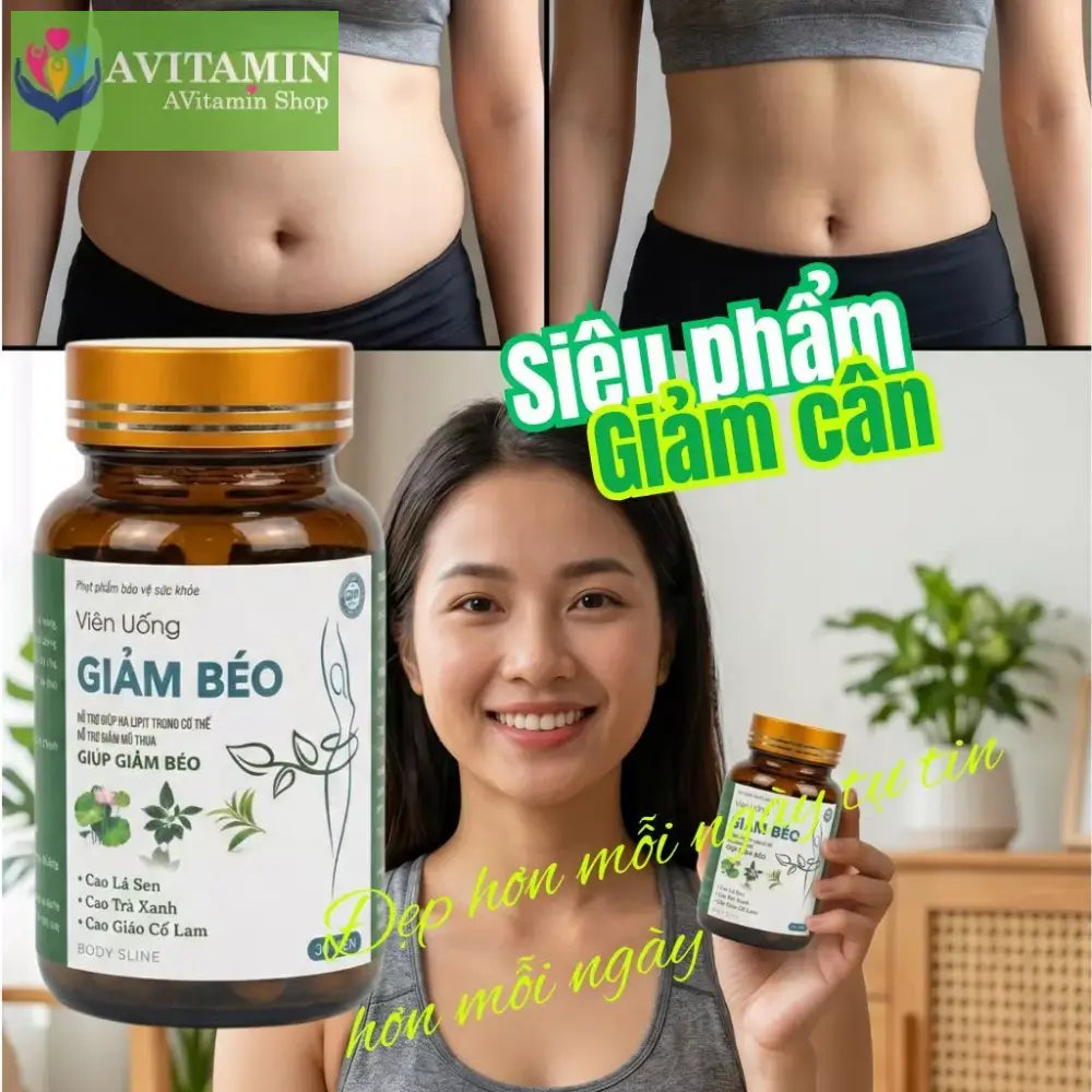 Viên uống giảm cân Giảm Béo Chính hãng Hộp 30 viên Hỗ trợ kiểm soát cân nặng an toàn hiệu quả giảm mỡ bụng đùi tay