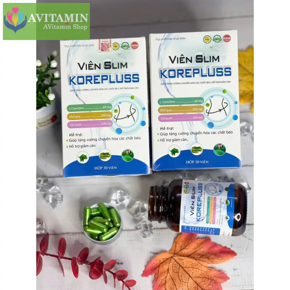 Viên Uống Giảm Cân Slim KOREPLUSS (30 Viên) – hỗ trợ giảm cân tăng cường chuyển hoá chất béo