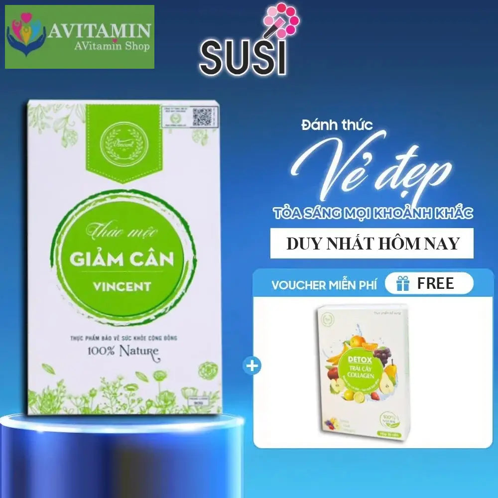 Viên Uống Giảm Cân Vincent Sâm Tố Nữ Trà Thảo Mộc Giảm Cân Giảm Mỡ Trong Máu An Toàn Tặng Detox