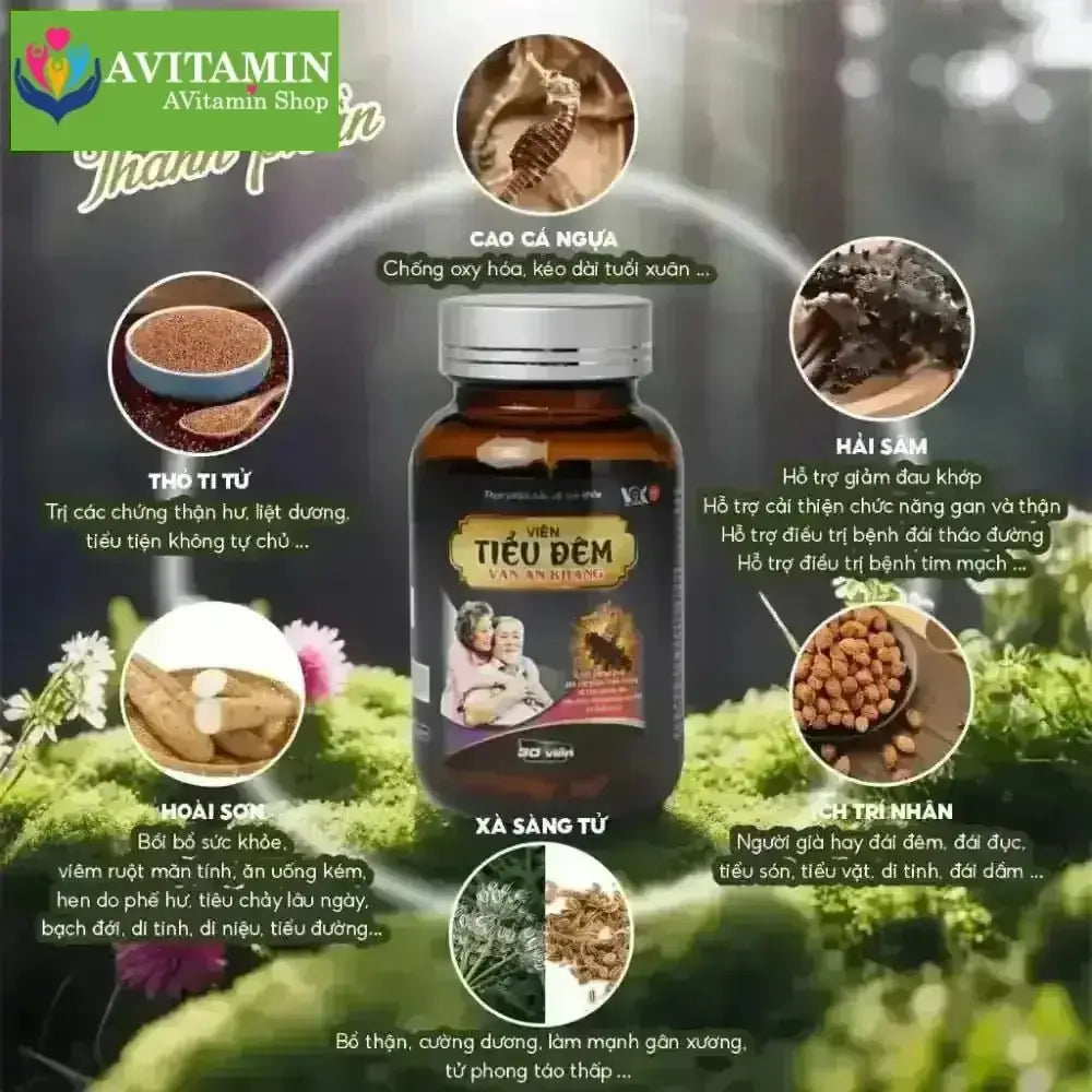 Viên Uống Hỗ Trợ Giảm Triệu Chứng Đi Tiểu Nhiều Lần Tiểu Đêm Do Thận Yếu VAK Hộp 30 Viên - AVITAMINSHOP.COM