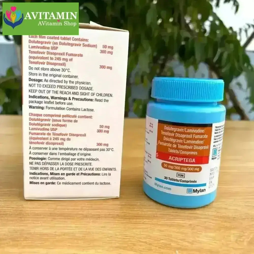 Viên Uống Phòng Nhiễm Hiv Acriptega Mylan - Hộp 30 viên - AVITAMINSHOP.COM