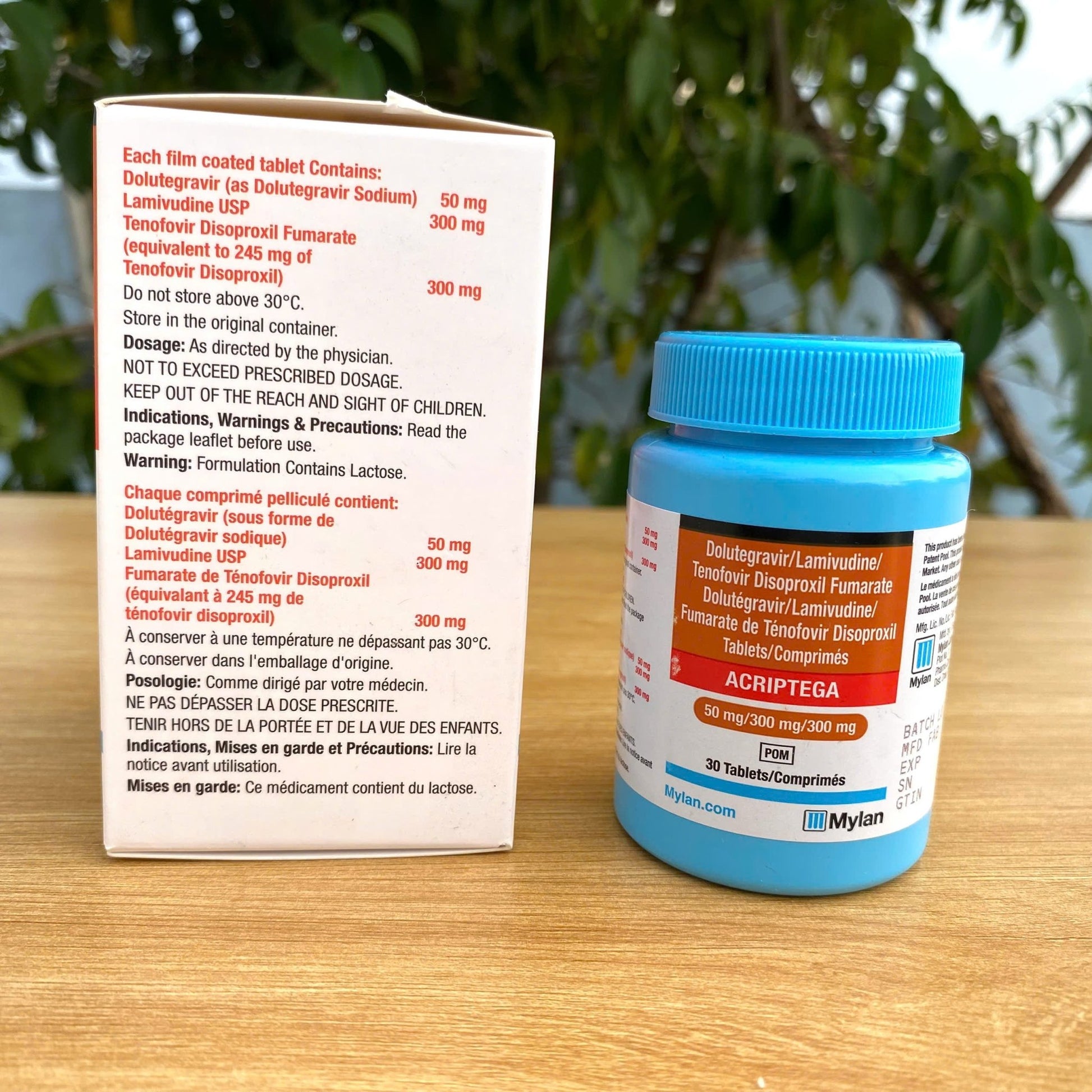 Viên Uống Phòng Nhiễm Hiv Acriptega Mylan - Hộp 30 viên - AVITAMINSHOP.COM