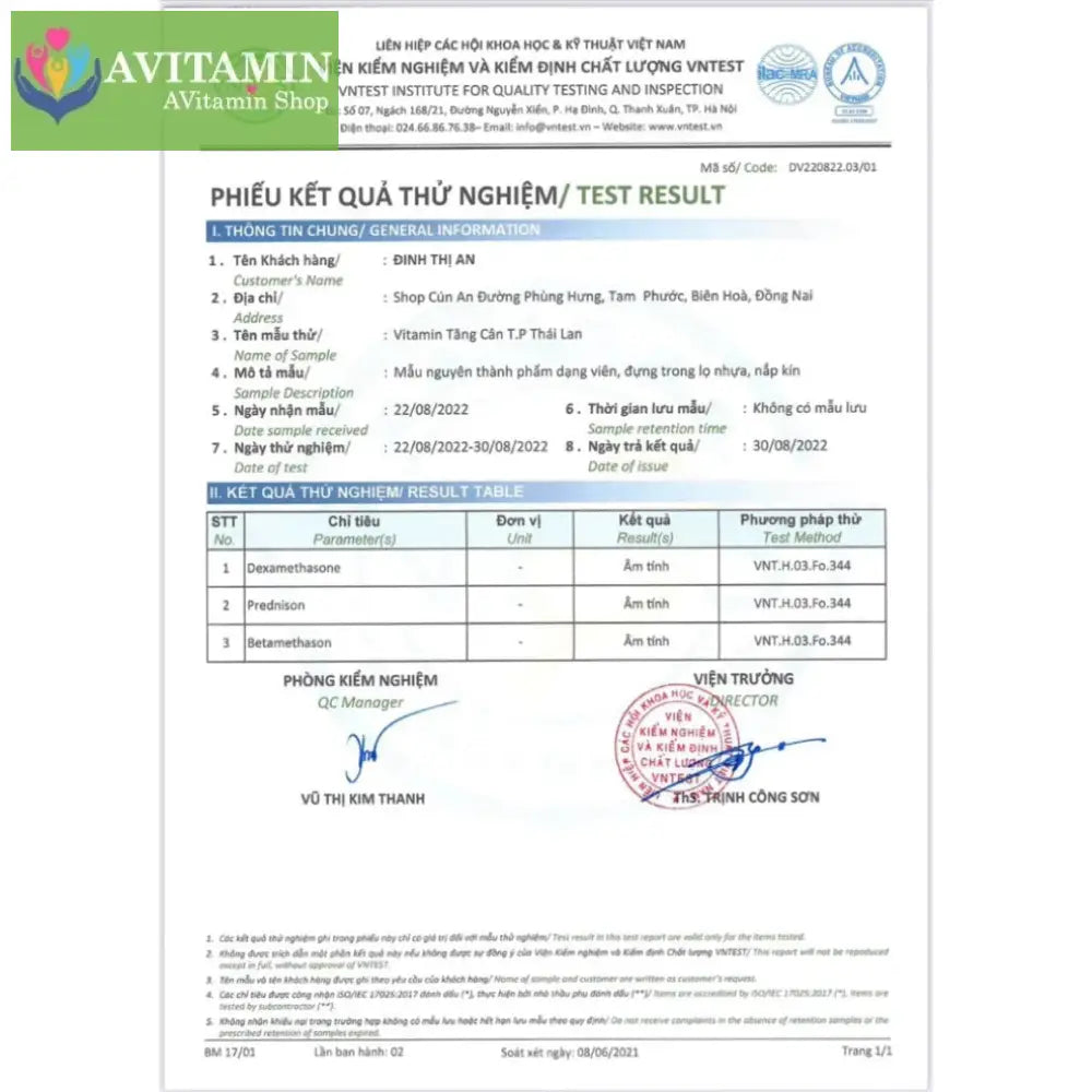 VITAMIN TP THÁI LAN TĂNG CÂN 100 VIÊN