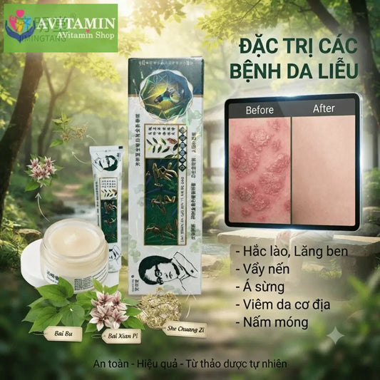 Xanh La)) Kem bôi á sừng nấm ngứa ngoài da 15gr