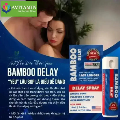 Xịt chống xuất tinh sớm Bamboo Delay Spray USA, Chai 12ml - AVITAMINSHOP.COM