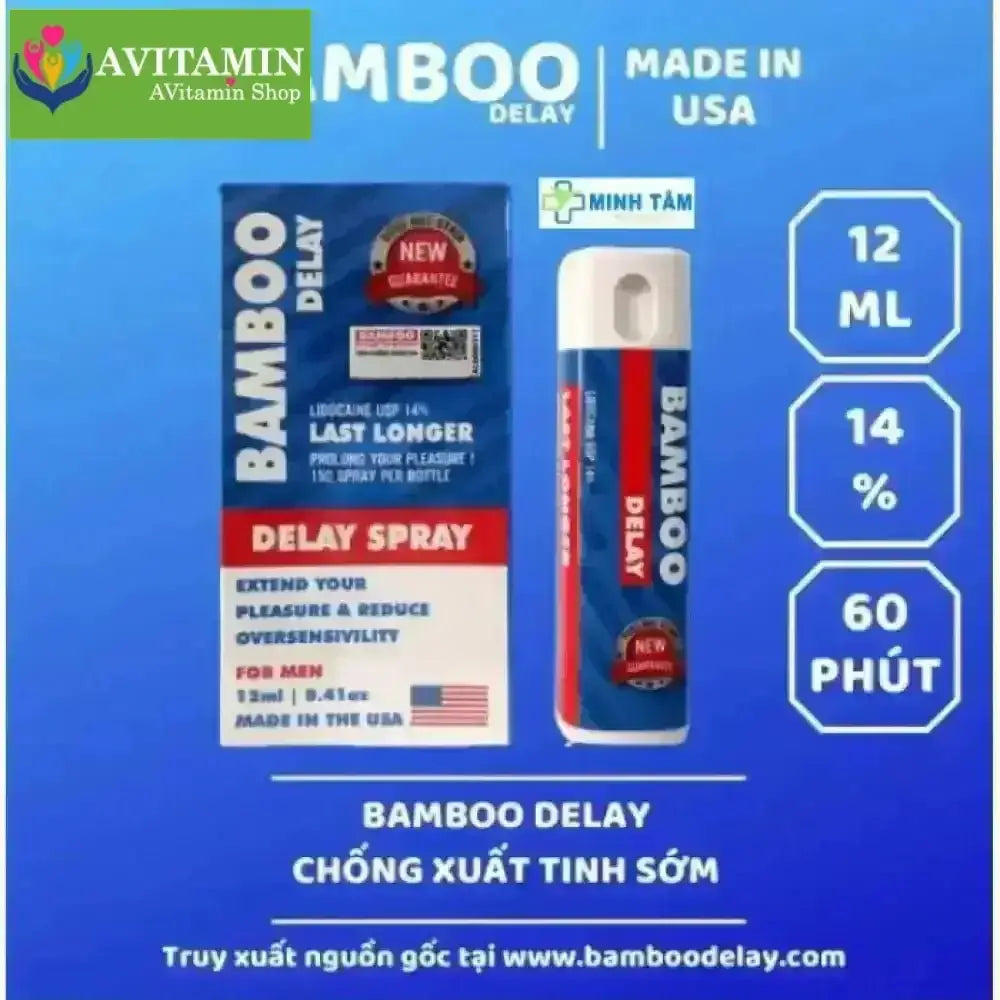 Xịt chống xuất tinh sớm Bamboo Delay Spray USA, Chai 12ml - AVITAMINSHOP.COM