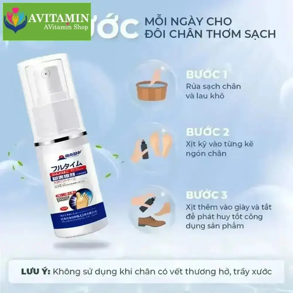 Xịt Khử Mùi Hôi Chân Nội Địa Nhật Bản, Ngăn Mồ Hôi Chân Chống Hôi Chân, Xịt Hôi Chân Hiệu Quả Lâu Dài - AVITAMINSHOP.COM