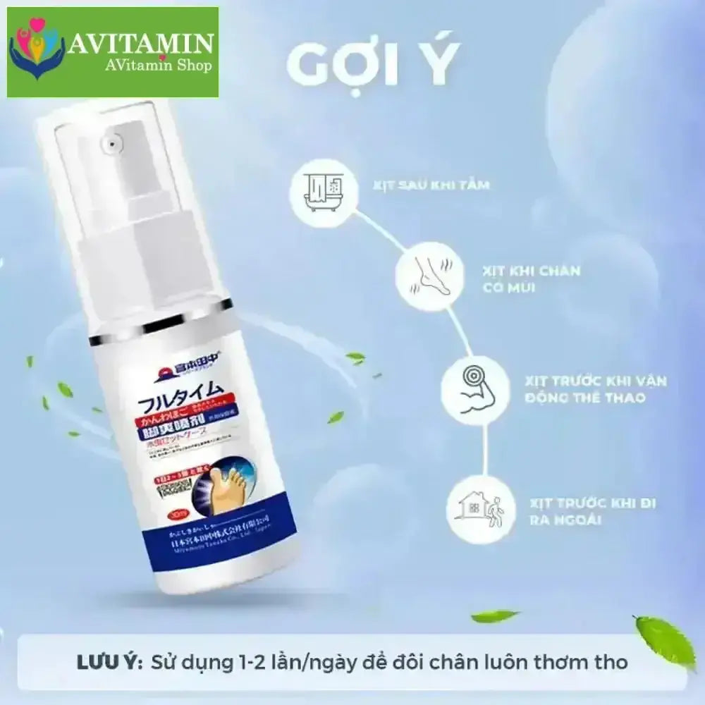 Xịt Khử Mùi Hôi Chân Nội Địa Nhật Bản, Ngăn Mồ Hôi Chân Chống Hôi Chân, Xịt Hôi Chân Hiệu Quả Lâu Dài - AVITAMINSHOP.COM
