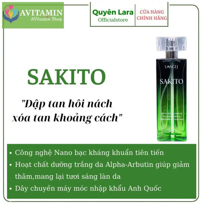 Xịt Khử Mùi Hôi Nách Sakito Chính Hãng.Hương Thơm Dịu Nhẹ Dùng Cho Được Cả Nam Và Nữ