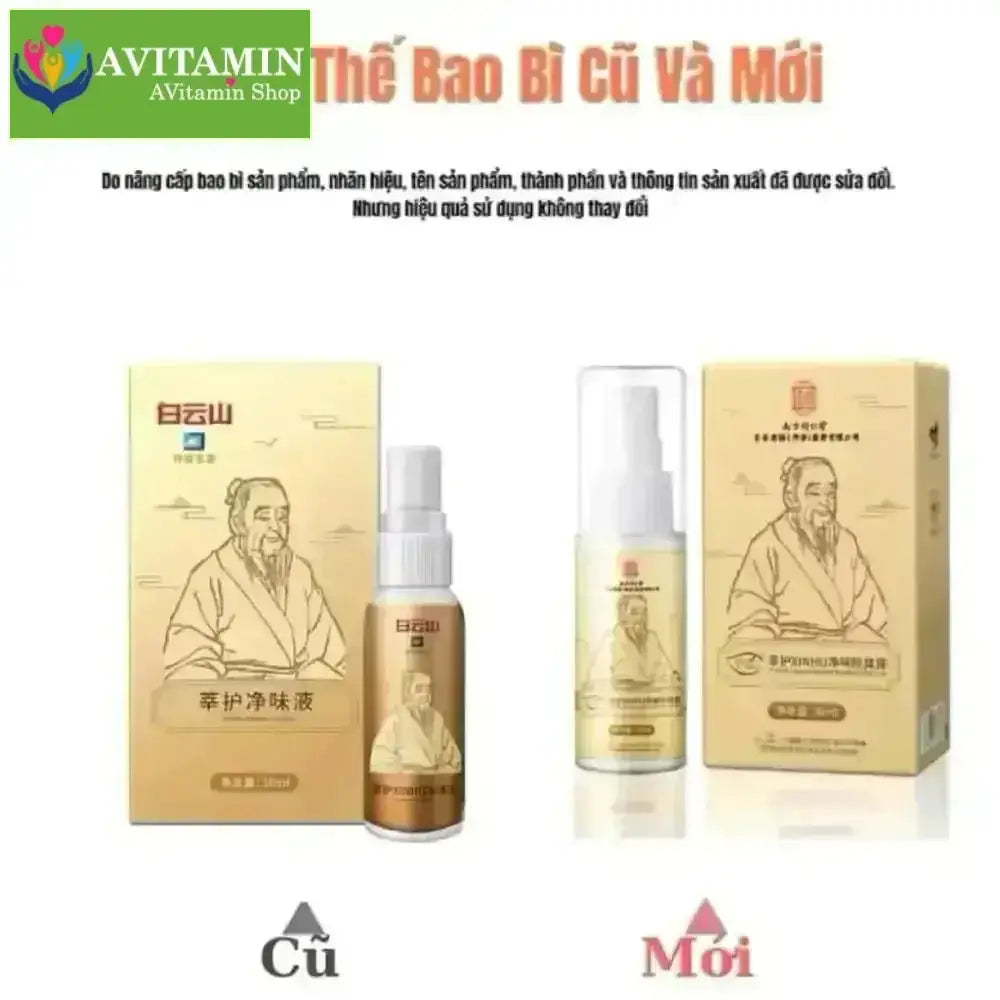 Xịt Khử Mùi Nách Bạch Vân Sơn 30ml, Giảm Mùi Khó Chịu, Kiểm Soát Mồ Hôi, Hỗ Trợ Làm Sáng Da Vùng Nách - AVITAMINSHOP.COM