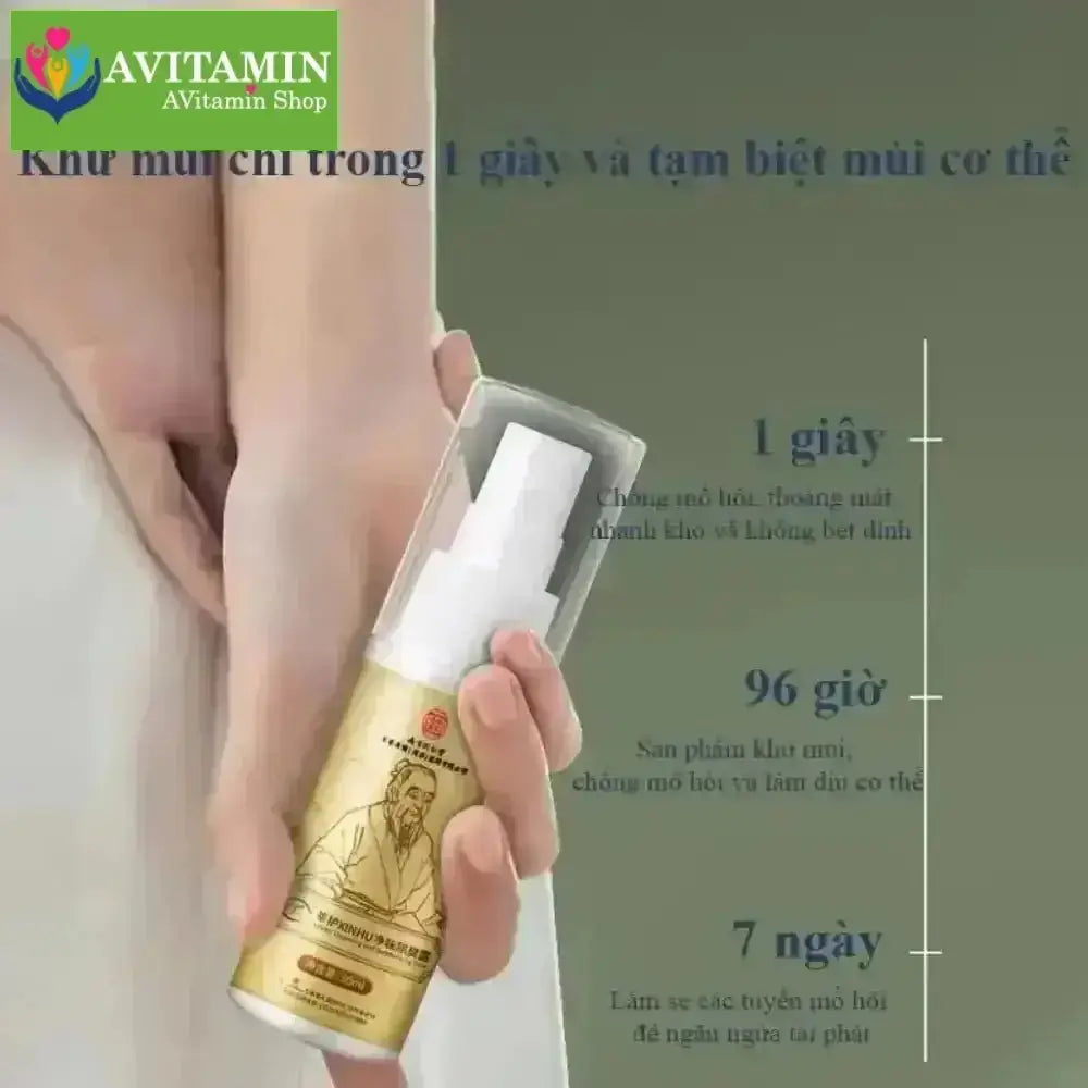Xịt Khử Mùi Nách Bạch Vân Sơn 30ml, Giảm Mùi Khó Chịu, Kiểm Soát Mồ Hôi, Hỗ Trợ Làm Sáng Da Vùng Nách - AVITAMINSHOP.COM