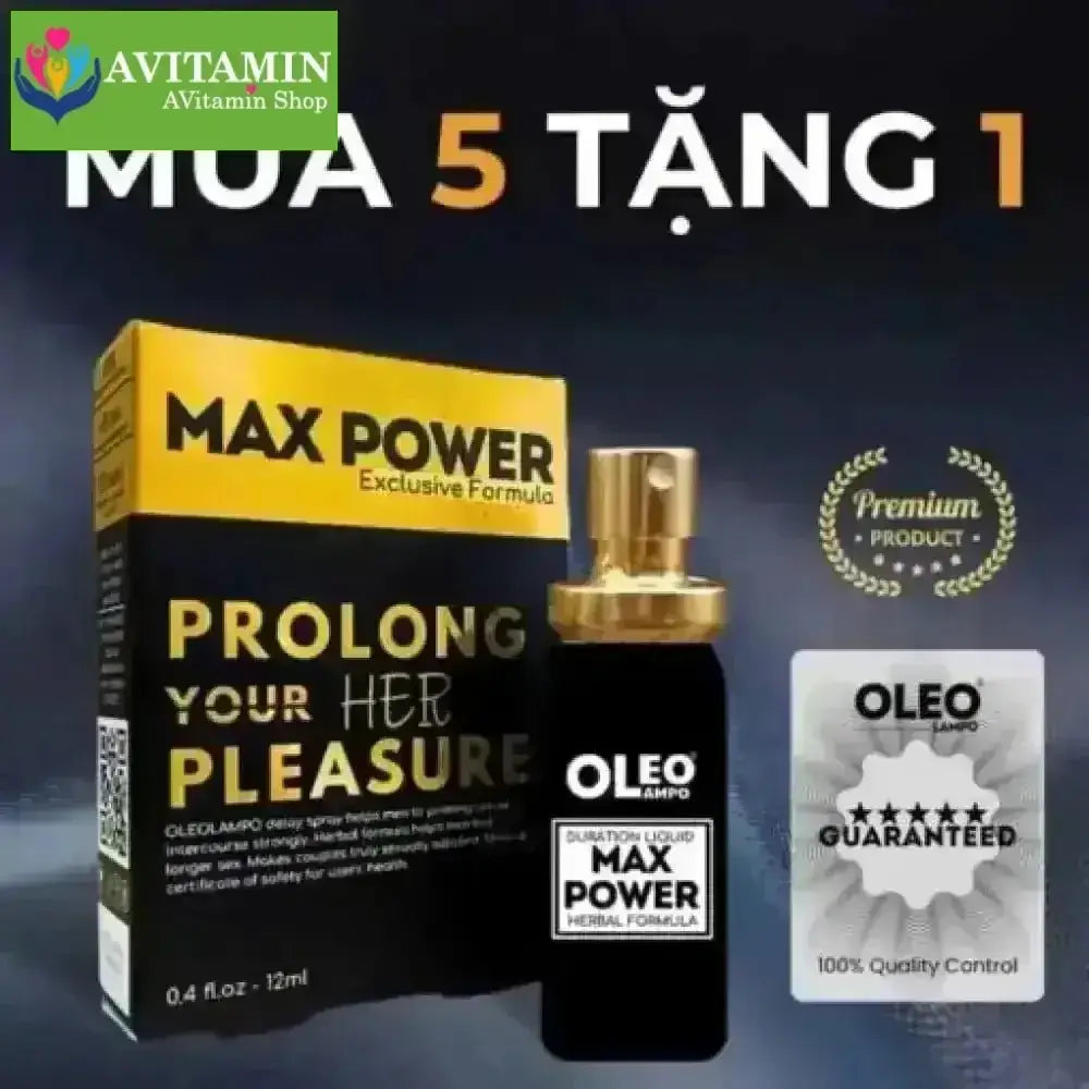 Xịt Oleo Lampo Max Power 12ml – Giải pháp kéo dài thời gian quan hệ cho nam giới - AVITAMINSHOP.COM